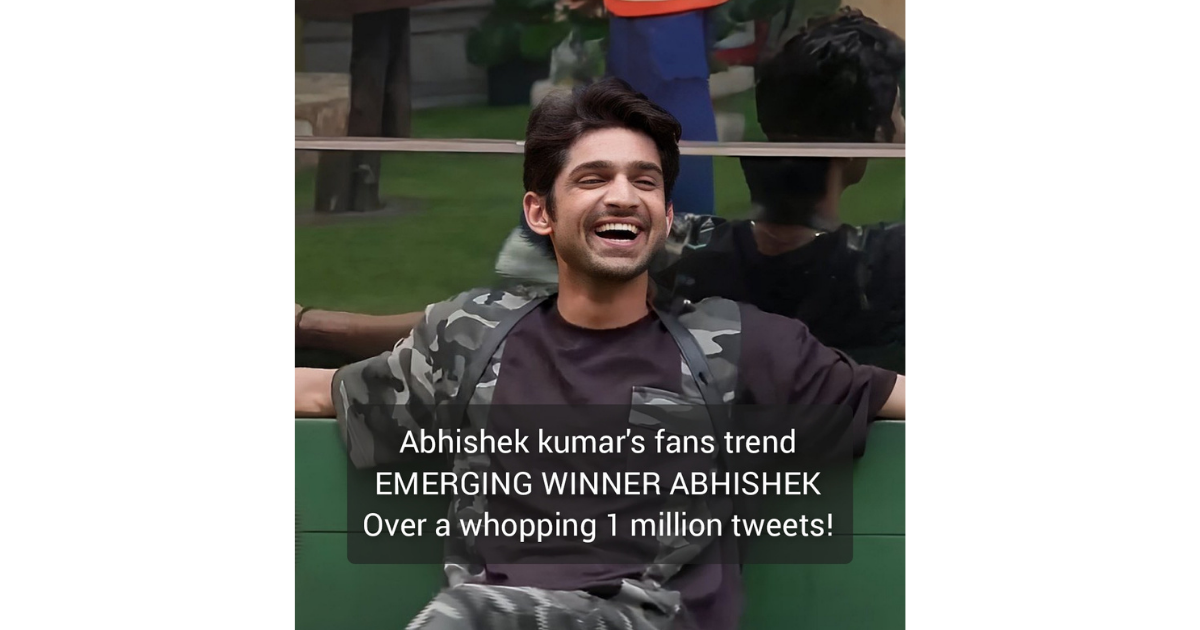 Abhishek Kumar's fans trend EMERGING WINNER ABHISHEK; over a whopping 1 million tweets!